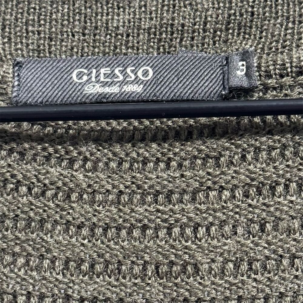 GIESSO 70%‎ Wool Blend Ribbed Long Coatigan Shawl Collar Cardigan Sweater 3 M/L - Picture 7 of 9